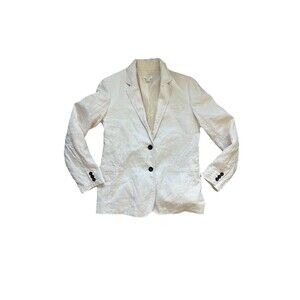 J Crew Cream Linen Two Button Blazer Women's Size 6
